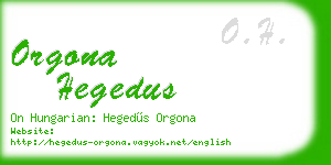 orgona hegedus business card
